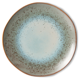 HKliving® - Ceramic 70's Dinner Plates - Mineral - Set of 2 (ACE7077)