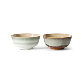 HKliving® - Ceramic 70's Ramen Bowls - Verge - Set of 2 (KST0076)