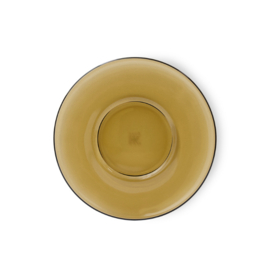 HKliving® - 70s Glassware Saucer - Mud Brown - Per stuk