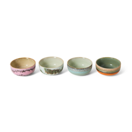 HKliving® - Ceramic 70's Tapas Bowls - Renaissance - Set of 4 (KST0169)
