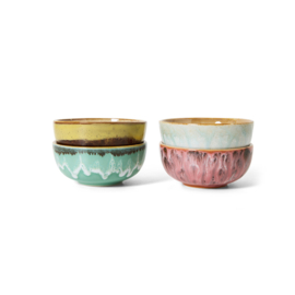 HKliving® - Ceramic 70's XS Bowls - Modernist - Set of 4 (KST0174)