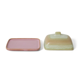 HKliving® - Ceramic 70's Butter Dish - Skyline (KST0187)
