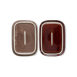HKliving® - Ceramic 70's Small Trays - Set of 2 - Mojave (ACE7276)