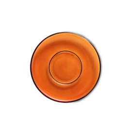HKliving® - 70s Glassware Saucer - Amber Brown - Per stuk