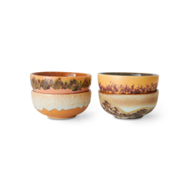 HKliving® - Ceramic 70's XS Bowls - Marine - Set of 4 (KST0035)