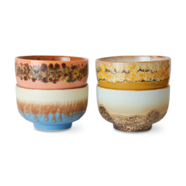 HKliving® - Ceramic 70's Noodle Bowls - Seabreeze - Set of 4 (KST0038)
