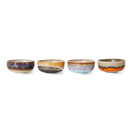 HKliving® - Ceramic 70's Tapas Bowls - Crystal - Set of 4 (ACE7261)