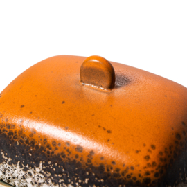 HKliving® - Ceramic 70's Butter Dish - Meteor (ACE7133)