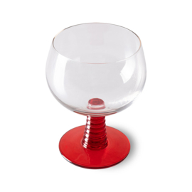 HKliving® - Swirl Wine Glass Low - Red (AGL4479)