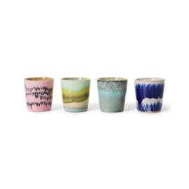 HKliving® - Ceramic 70's Egg Cups - Vibrance - Set of 4 (KST0194)