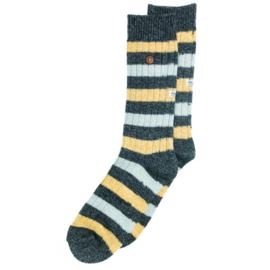 Alfredo Gonzales Sokken - Twisted Wool Stripes Black/Yellow/Grey