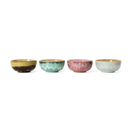 HKliving® - Ceramic 70's XS Bowls - Modernist - Set of 4 (KST0174)