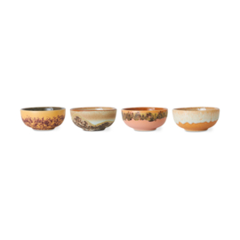 HKliving® - Ceramic 70's XS Bowls - Marine - Set of 4 (KST0035)
