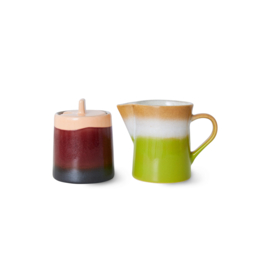 HKliving® - Ceramic 70's Milk Jug & Sugar Pot - Foreland (ACE7279)