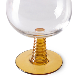 HKliving® - Swirl Wine Glass Low - Ochre (AGL4481)