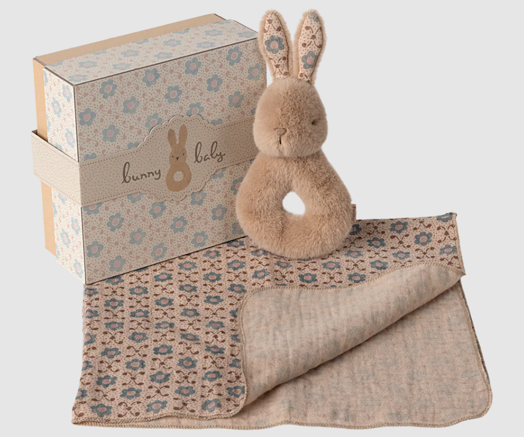 Maileg - Rabbit Rattle Set - Cream Peach