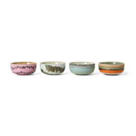 HKliving® - Ceramic 70's Tapas Bowls - Renaissance - Set of 4 (KST0169)