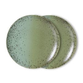 HKliving® - Ceramic 70's Dinner Plates - Fleck - Set of 2 (KST0207)