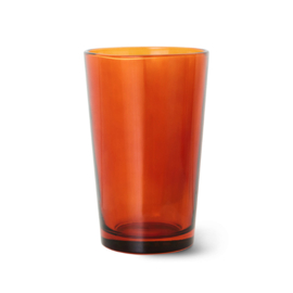 HKliving® - 70s Glassware Tea Glass - Amber Brown - Per stuk