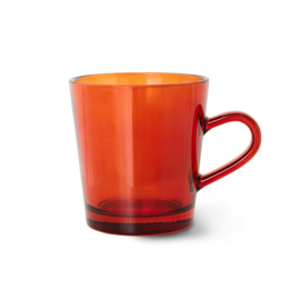 HKliving® - 70s Glassware Coffee Cup - Amber Brown - Per stuk