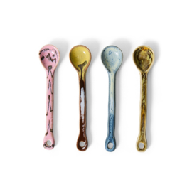HKliving® - Ceramic 70's Spoons M - Sketch - Set of 4 (KST0202)