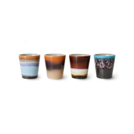 HKliving® - Ceramic 70's Ristretto Mugs - Solar - Set of 4 (ACE7239)