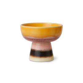 HKliving® - Ceramic 70's Tapas Bowl on Base - Sunshade - S (KST0055)