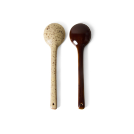 HKliving® - Ceramic 70's Serving Spoons - Hills - Set of 2 (KST0220)
