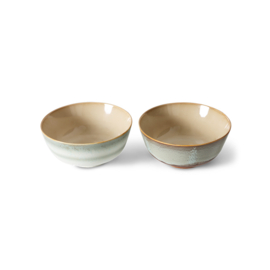 HKliving® - Ceramic 70's Ramen Bowls - Verge - Set of 2 (KST0076)