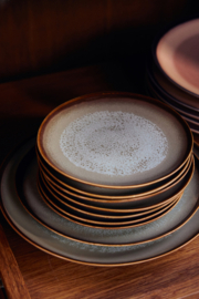 HKliving® - Ceramic 70's Dinner Plates - Contrast - Set of 2 (KST0206)