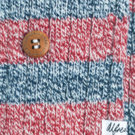 Alfredo Gonzales Sokken - Twisted Wool Stripes Red/Navy/Grey