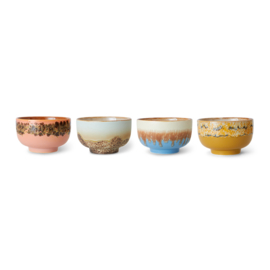 HKliving® - Ceramic 70's Noodle Bowls - Seabreeze - Set of 4 (KST0038)