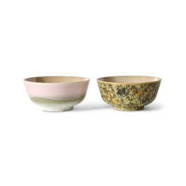 HKliving® - Ceramic 70's Ramen Bowls - Ascend - Set of 2 (KST0075)