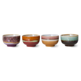 HKliving® - Ceramic 70's Noodle Bowls - Geyser - Set of 4 (ACE7258)
