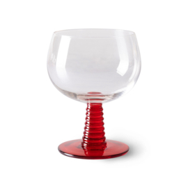 HKliving® - Swirl Wine Glass Low - Red (AGL4479)