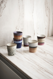 HKliving® - Ceramic 70's Coffee Mugs - Set of 6 (ACE6857)