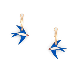 Materia Rica - Navy Blue Swallow Earrings