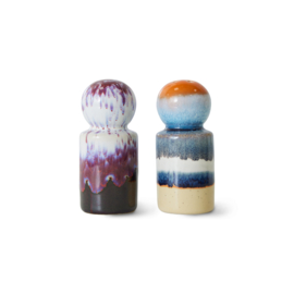 HKliving® - Ceramic 70's Pepper & Salt Jar - Stargaze (ACE7280)