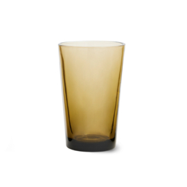 HKliving® - 70s Glassware Tea Glass - Mud Brown - Per stuk