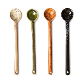 HKliving® - Ceramic 70's Spoons L - Set of 4 (ACE7088)