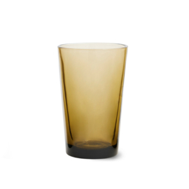 HKliving® - 70s Glassware Tea Glasses - Mud Brown - Set of 4 (AGL4506)