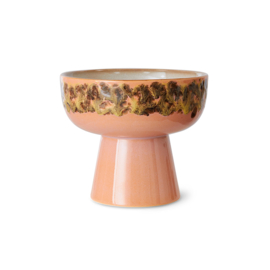HKliving® - Ceramic 70's Tapas Bowl on Base - Lush - L (KST0053)