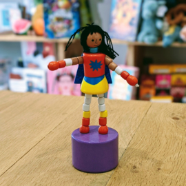 Jack Rabbit Creations - Pushpuppet Superhero (Black Hair)