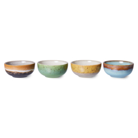 HKliving® - Ceramic 70's XS Bowls - Set of 4 (ACE7123)