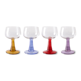 HKliving® - Swirl Wine Glasses High - Set of 4 (AGL4490)