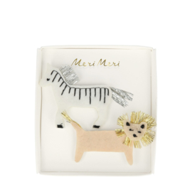 Meri Meri - Hair Clips Zebra & Lion