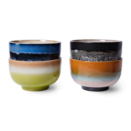 HKliving® - Ceramic 70's Noodle Bowls - Set of 4 (ACE7174)