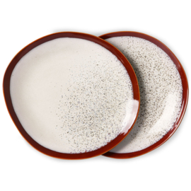 HKliving® - Ceramic 70's Dinner Plates - Frost (2019) - Set of 2 (ACE6869)