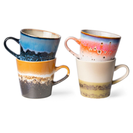 HKliving® - Ceramic 70's Americano Mugs - Set of 4 (ACE7044)