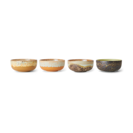 HKliving® - Ceramic 70's Tapas Bowls - Drift - Set of 4 (KST0037)